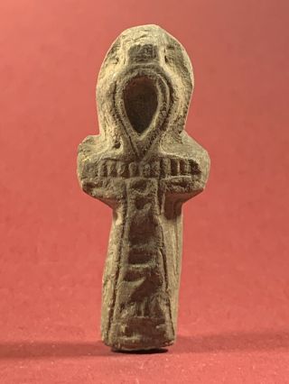 Ancient Egyptian Stone Key Of Life Amulet Pendant Circa 1075 - 715bce