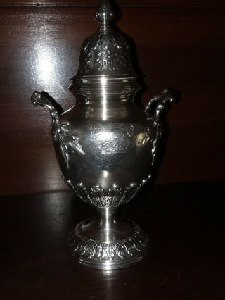 Sterling Silver Tea Caddy,  Classical Urn Shape
