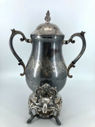 Vtg Fb Rogers Silver Plate Coffee Urn Hot Water Pot Dispenser Tea Samovar 1883