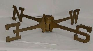 Vintage Brass Weather Vane Directional Compass Topper