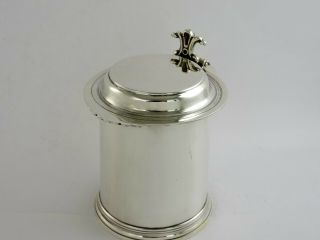 Magnificent SILVER PINT TANKARD,  London 1905 BEER MUG with HINGED COVER 431g 3