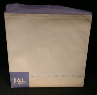 VTG JAL Cargo Calendar Women of the World 1991 Japan Airlines Pin Up 16.  5 