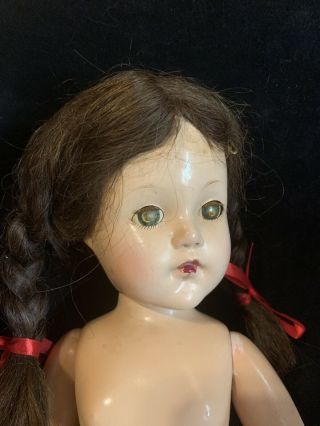 Effanbee Little Lady Anne Shirley 18” Brunette Braids Composition 40 - 50s Doll