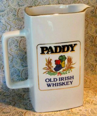 Vintage “paddy Old Irish Whiskey” Lg 32 Oz.  Pitcher Wade Pdm,  England Exc
