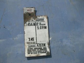 40246 Old Vintage Antique Enamel Sign Post Box Post Office Notice Plate London