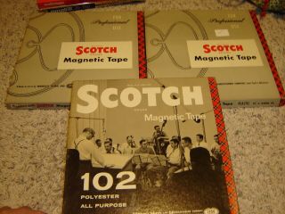 3 Vintage 3m Scotch 10 - 1/2 " Reel To Reel Tape On Metal Reels 102