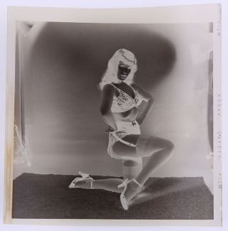 Bettie Page 1954 Camera Negative Photograph Bunny Yeager Burlesque Stripper Pose 3
