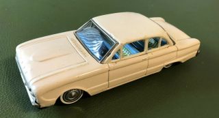 Vintage 1961 Bandai Ford Falcon Tin Friction 4 Door Promo Litho