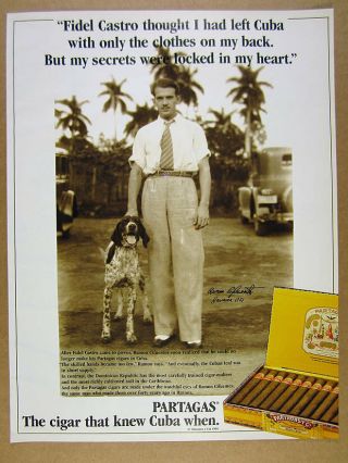 1994 Partagas Cigars Cigarmaker Ramon Cifuentes Photo Vintage Print Ad