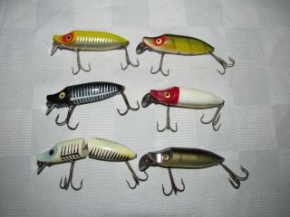 6 Heddon River Runt Spook Floaters,  1 Jointed,  Lures,  Great Colors
