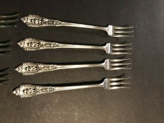 Wallace Sterling Silver Rose Point 5 5/8 " Cocktail / Seafood Fork,  No Monograms