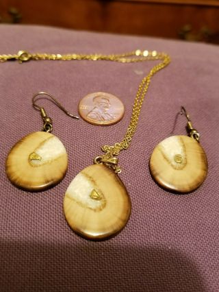 Antique 22k Native Gold Nuggets Earrings And Pendant Horn ? Pendant Set Alaska