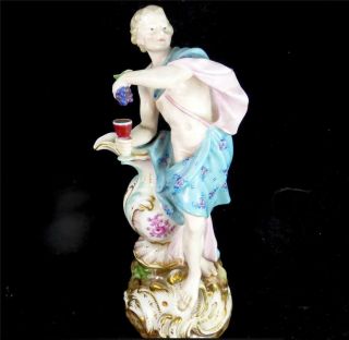 N899 Antique Meissen Porcelain Bacchus Figure After Meyer - Four Seasons