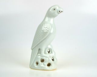 Antique Chinese White Glazed Porcelain Parrot