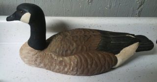 Vtg Carved Wood Canada Goose Duck (signed 1987 B Worley)