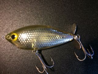 Vintage Fishing Lure Whopper Stopper Hellraiser Silver Scale Smaller Bait