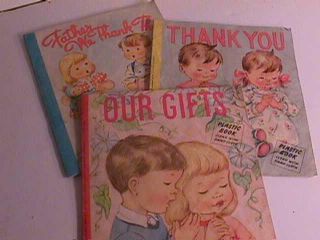 Three (3) Vintage Plastic Books For Children - Early 1950 