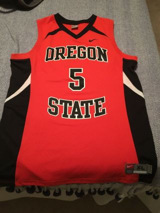 Mens Nike Black Oregon State Beavers 5 Basketball Jersey Size Xl
