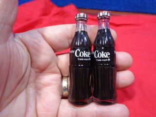Vintage Miniature Glass Coca - Cola Coke Bottles Set 2