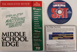 Vintage Pc Education Aids Princeton Review Middle School Edge & Sat Prep 8 Cd 