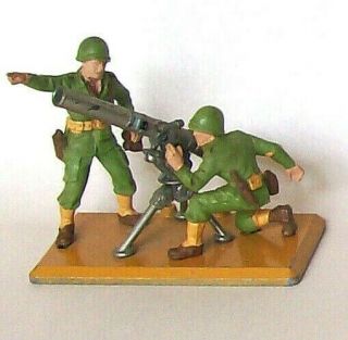 Vintage Britains Ltd Deetail U.  S.  Army Gi Mortar Wwii Toy Soldiers Infantry 1971