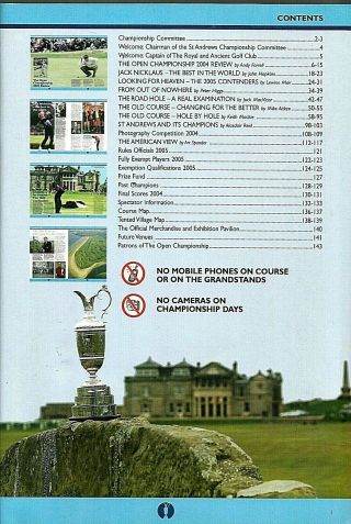 2005 British Open - St Andrews Official Program,  Tickets - Tiger Woods 3