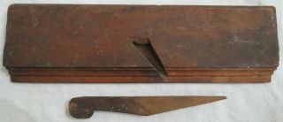 Elihu Thompson 18c Birch Wooden Molding Plane Woodworking Tool Old Vtg Antique 3