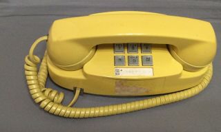 Touch Button Phone Vintage Yellow Princess 1970s Western Electric Bell System