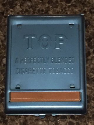 Vintage TOP Cigarette Roller Maker Case Blue Tobacco TIN 2