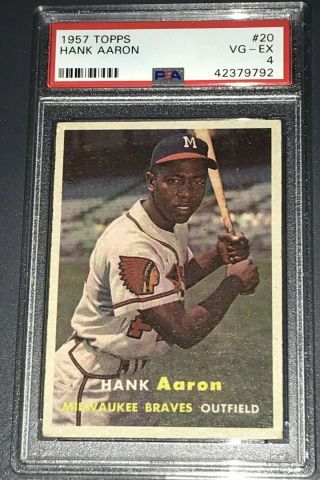 1957 Topps Hank Aaron 20 Psa 4 Centered With Great Focus Mvp And World Series