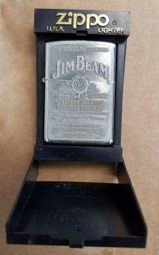Jim Beam Bourbon Whiskey Zippo Lighter In Case