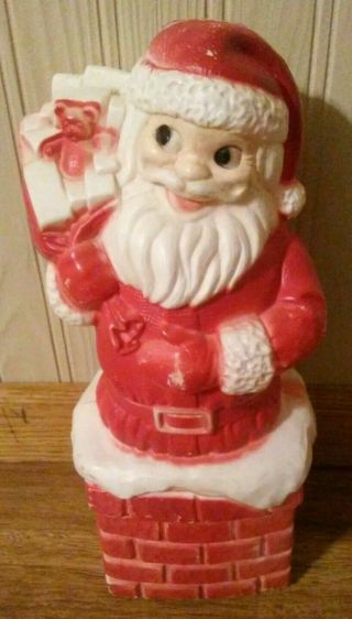 Vintage Dapol Ind.  12 " Christmas Santa In Chimney Blow Mold