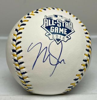Mike Trout Signed 2016 All Star Game Baseball Autographed Mlb Hologram Angels