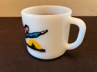 Vintage 1971 Federal Milk Glass USA DC Comics Superman Coffee Mug Cup 2