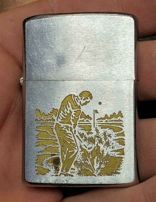 Old Zippo Wind Proof Golf Town Country Ontario Canada Cigarette Lighter