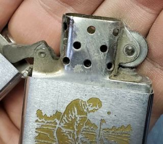 Old ZIPPO Wind Proof GOLF Town Country Ontario Canada Cigarette LIGHTER 3