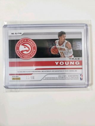 2018 - 19 Obsidian Trae Young SP RPA 11/50 JERSEY 1OF1 3