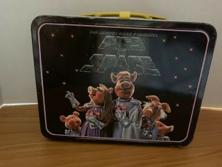 Vintage 1977 The Muppet Show Presents Pigs In Space Lunch Box With Thermos