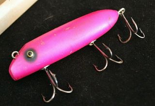 Vintage Fishing Lure South Bend Bass Oreno Hot Pink W/ Eyes Excel Shape