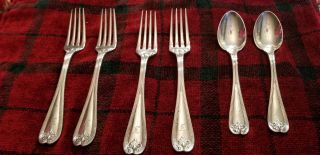 Tiffany And Co Sterling Silver 4 Folks And 2 Spoons.  Monogram