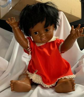 Ideal 1973 Vintage Baby Crissy 24” African American Baby Doll Hair Growing Sits
