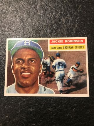 1956 Topps 30 Jackie Robinson Brooklyn Dodgers Gray Back Vg - Ex Psa N6 Minsizerq