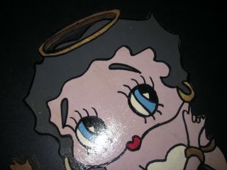 BETTY BOOP VINTAGE WOODEN HAND PAINTED ART WALL HANGING DECOR PLAQUES Large 22 