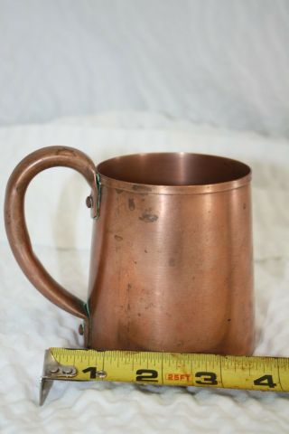 VINTAGE SOLID COPPER TANKARD.  MOSCOW MULE,  COFFEE CUP SIZE. 2