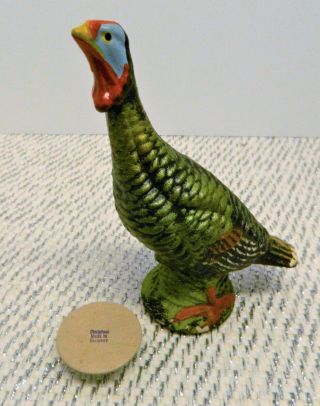 Antique Made In Germany Paper Mache Pheasant Figurine Candy Container 5.  5 "