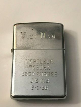 Vietnam Soldiers Silver Colored Zippo Lighter Engraved