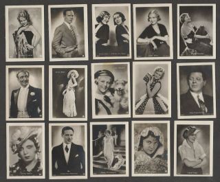 Lqqk 15 Vintage 1930s Hansom Cigarette Cards,  Film Series 4