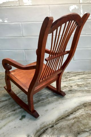 Fabulous Antique Salesmen Sample Spindle Back Rocking Chair 14 