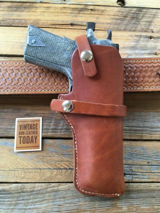 Vintage Brown Leather Owb Holster For Colt.  45 1911 5 " Right Draw