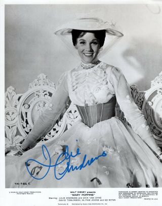 Julie Andrews " Autographed " 8x10 Vintage Photo Pose Mary Poppins